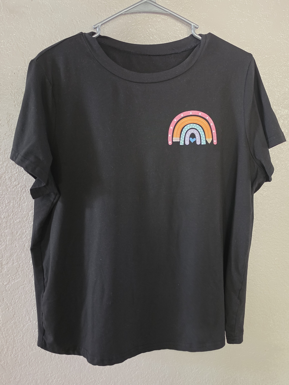 Black & Pink Rainbow Graphic Short Sleeve Tee Extra Large